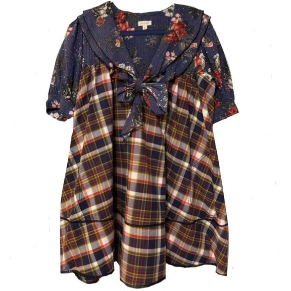 Brand New Pilcro Short-Sleeve Bow-Front Tunic Mini Dress - Picture 6 of 10